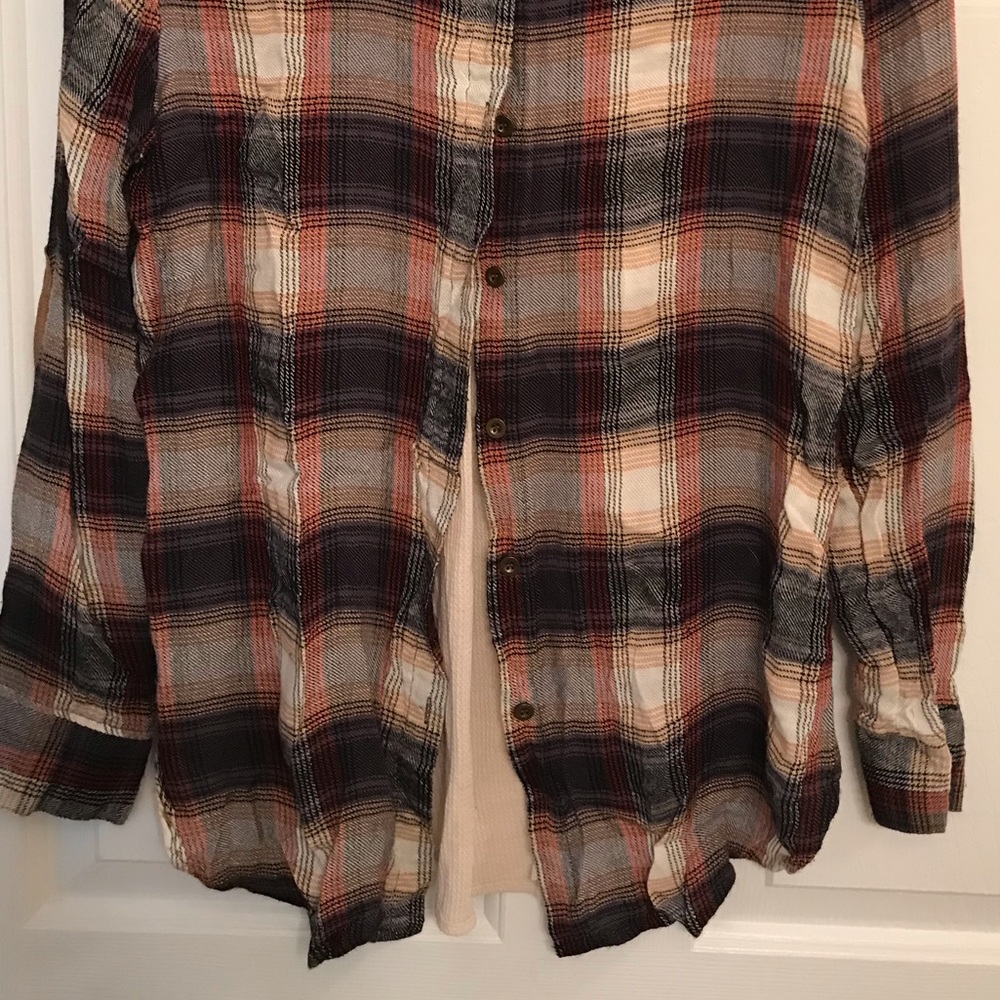 about a girl Plaid Button Down Shirt Sz S - Picture 4 of 9